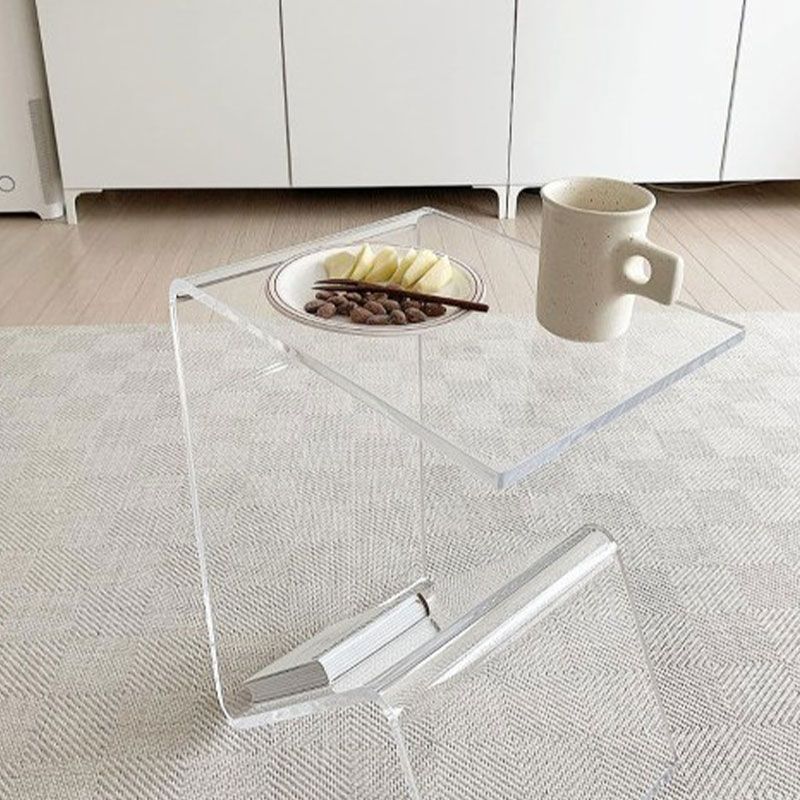 Plastic Abstract End Table Rectangular Corner Table for Living Room