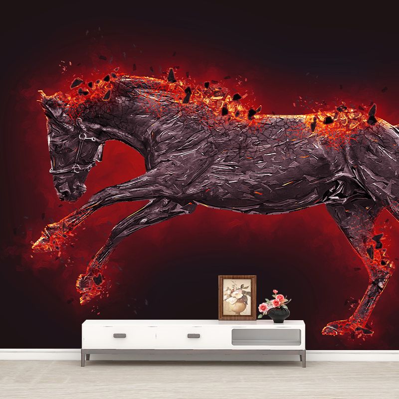 Horse Illustration Wall Mural Home Living Room Bedroom Decals, Water Resistant