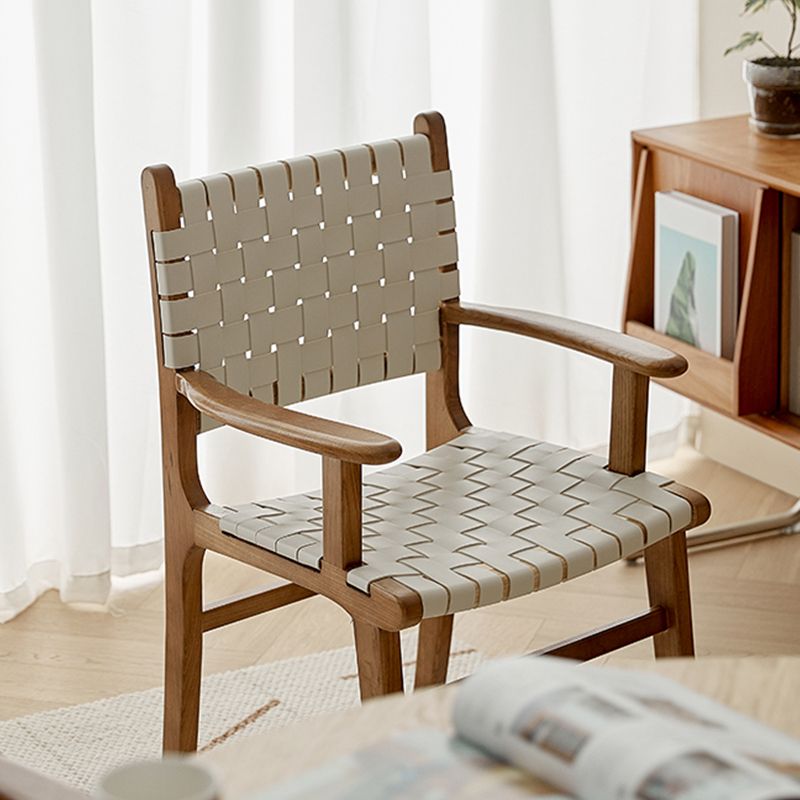 Ash Wood Traditional Dining Chair Open Back Side Chair for Home