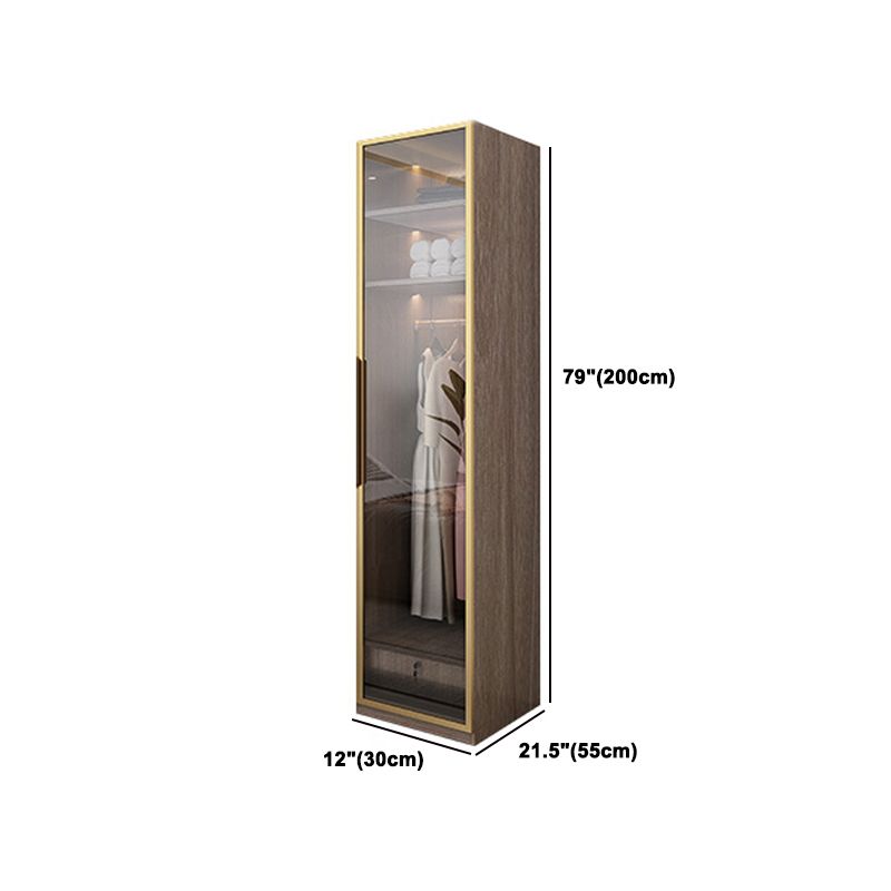 Contemporary Style Wardrobe Natural Colour Wooden Wardrobe Closet