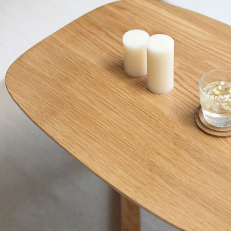 Solid Wood Top Side Table 17.12" Tall Abstract Base End Table