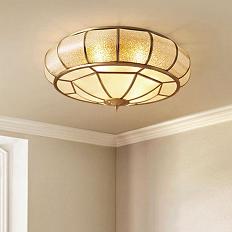 Kreis Flush Mount Tradition Wasserglas Messing 3/4/6 Bulbs Deckenleuchte für Hallway, 14 "/18" /23.5 " Breite