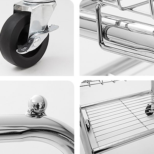 Contemporary Style Wardrobe Metal Open Wardrobe with Wheels for Home