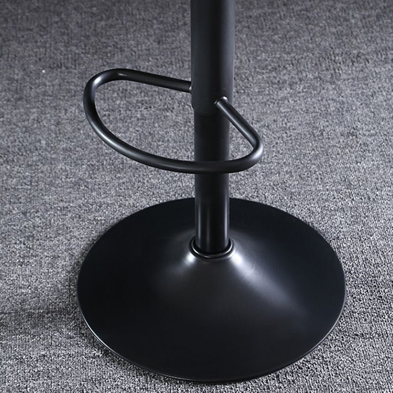 Scandinavian Adjustable Height Bar Stool Faux Leather Footrest Bar Stool