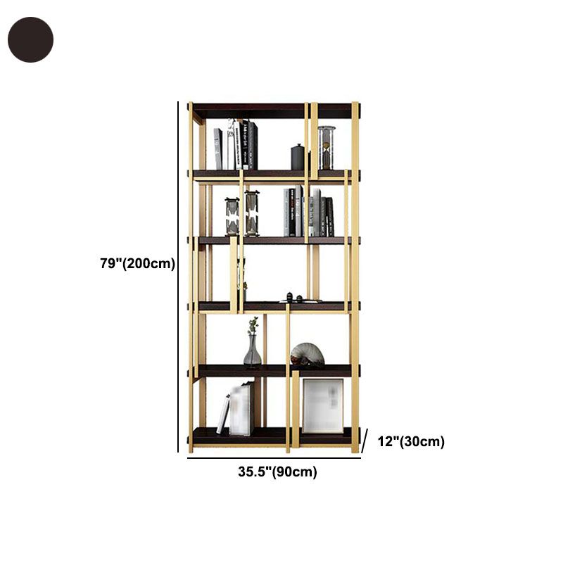 78.74 "H Bücherregal Glam Style Open Back Bookshelf für Bürostudienzimmer Heimat