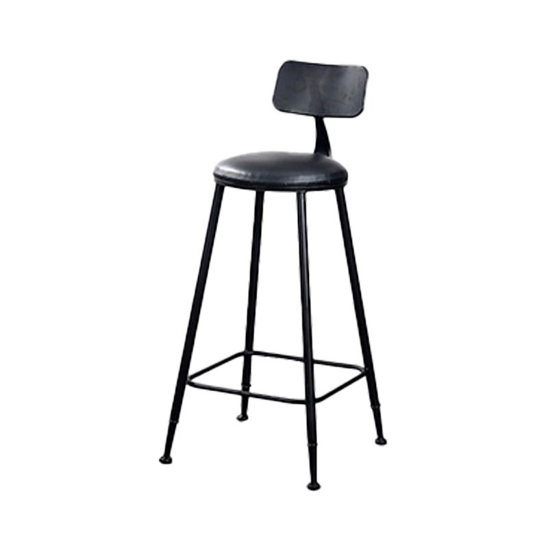 Contemporary Metal Bar Stool Wood Seat Bar Stool for Home Use