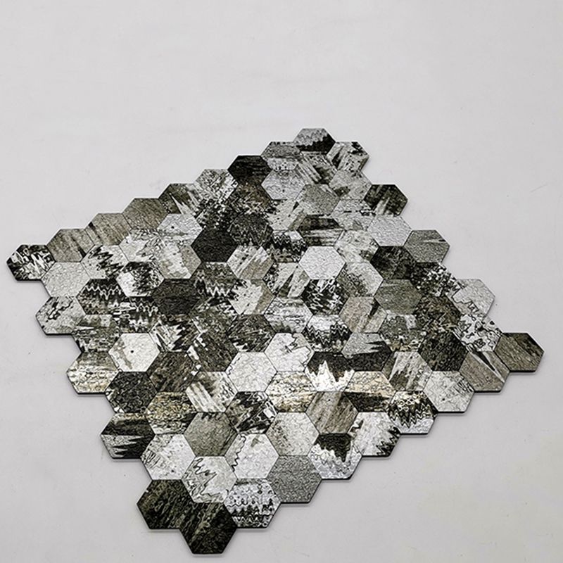 Water Resistant Peel & Stick Tile Hexagonal Mosaic Tile for Backsplash Wall