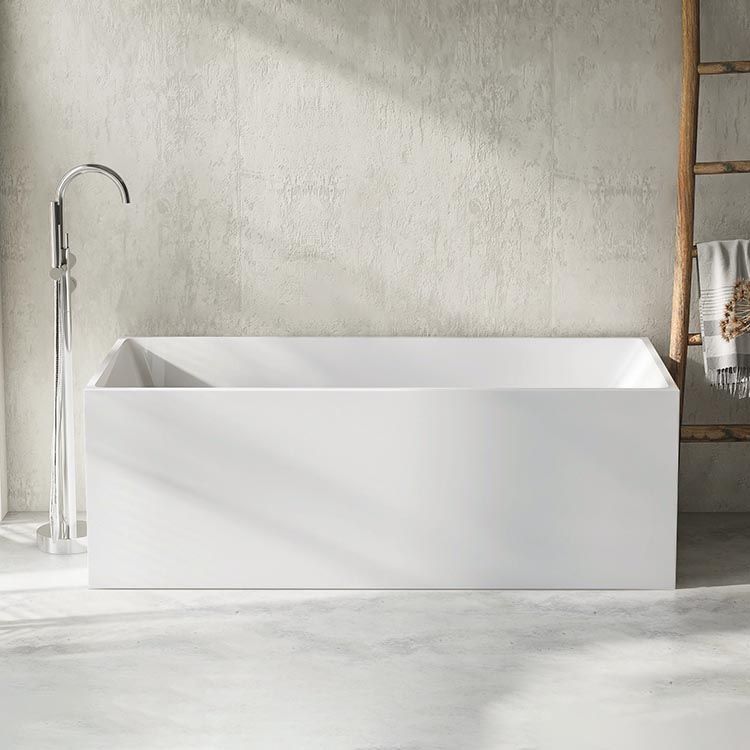 Modern Rectangular Tub Acrylic  Freestanding Bathtub for Home