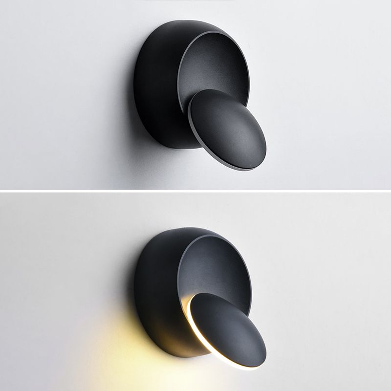 Luz de pared de metal de estilo nórdico Round Rotatable 5.5 "de pared de pared de ancho para dormitorio