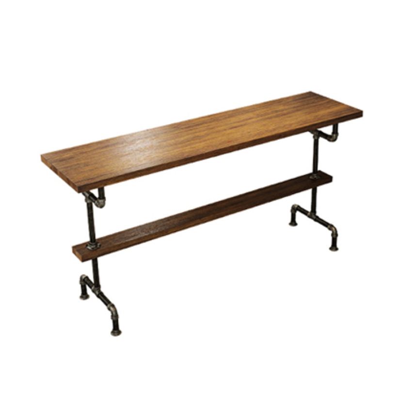 Solid Wood 1/2/4/7 Pieces Counter Height Set Rectangle Industrial Trestle Bar Table Set