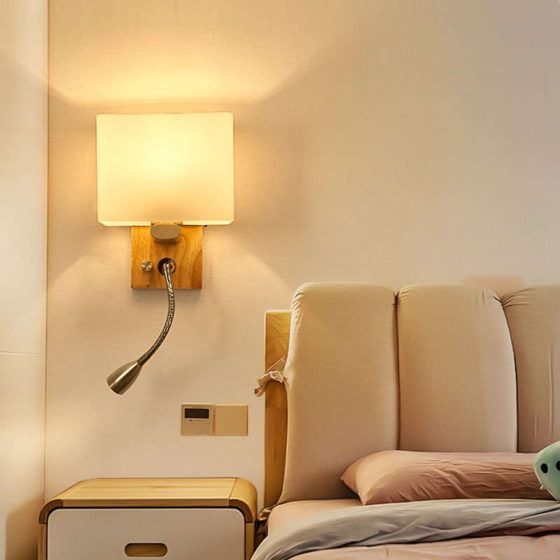Moderna lámpara rectangular de madera Dispara de pared de pared una lámpara montada en la pared para sala de estar