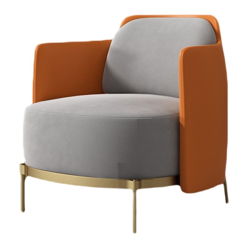 Upholstered Accent Armchair 4 Legs Sewn Pillow Back Accent Chair