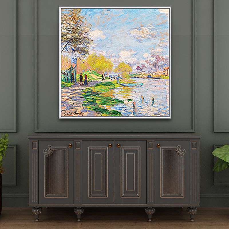 Impressionism Monet Canvas Art Yellow Scenery Oil Painting Wall Decor for Bedroom