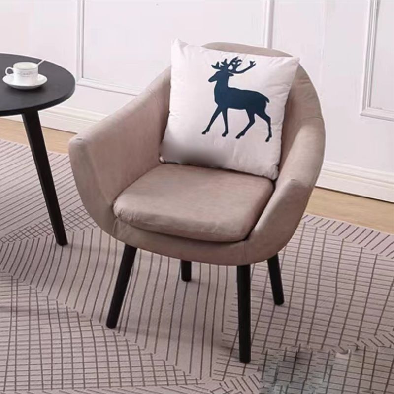 27.56" Wide Faux Leather Pillow Back Flared Arms Arm Sponge 4 Legs Chair