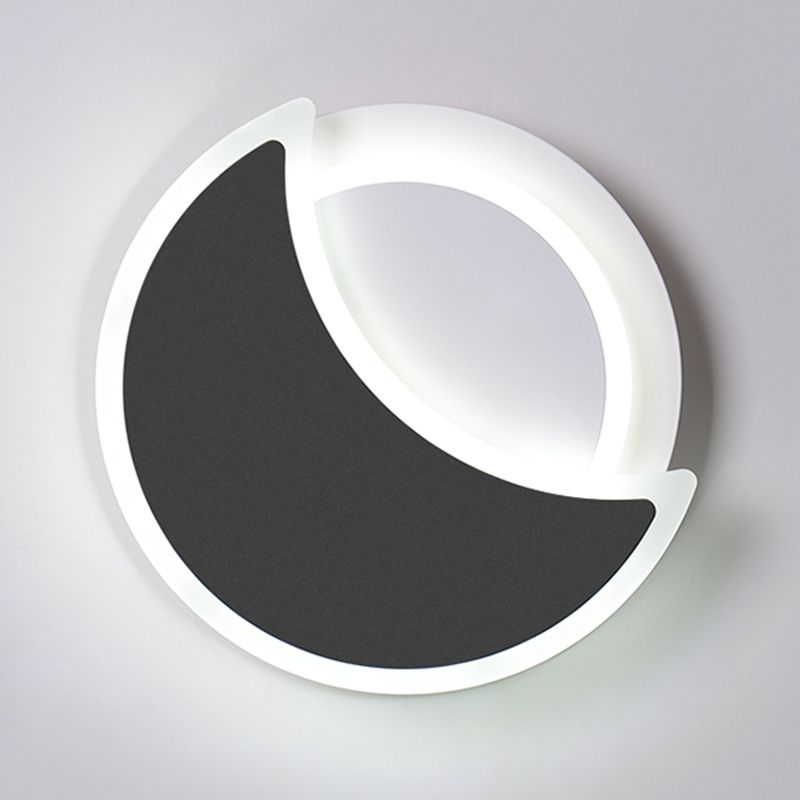 Contemporary Simple Wall Sconce Creative Moon Shape Wall Lamp for Porch Living Room