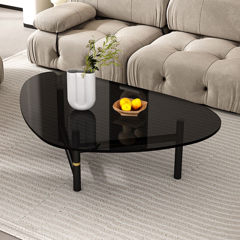 Modern Tempered Glass Top Coffee Table Triangle Coffee Table