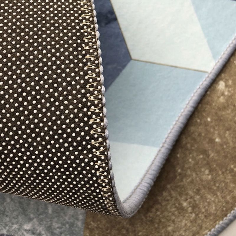 Simplicity Geometry Design Rug Modern Decorative Polyester Carpet Stain Resistant Rectangle Rug for Home Decoration