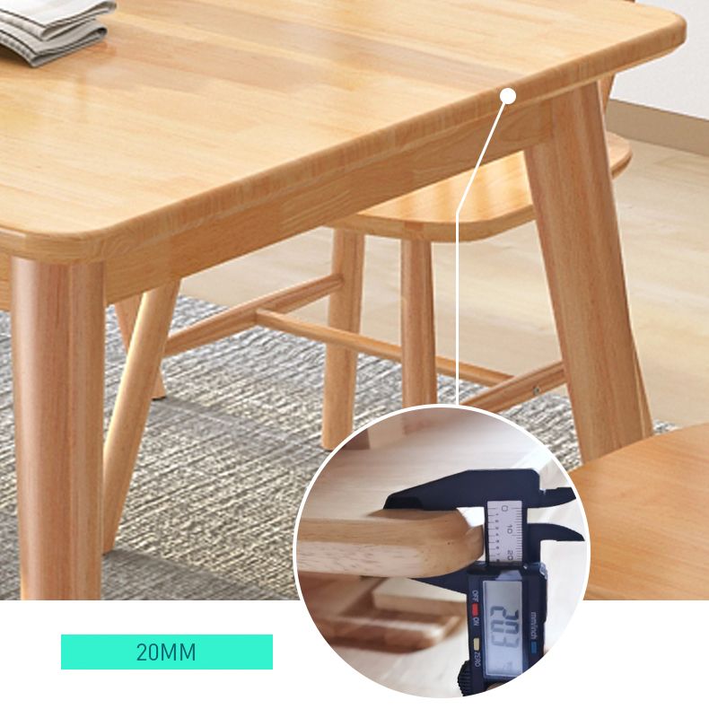 4-foot Rubberwood Solid Wood Simplicity Rectangle Dining Table for Dining Room