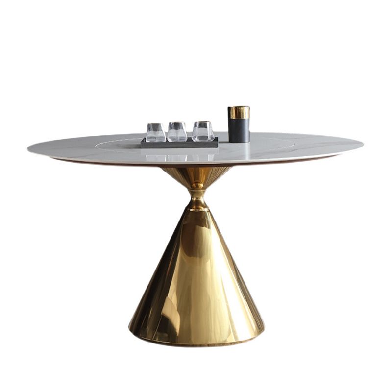 Glam 1/3/4/7 Pieces Dining Table Set with Sintered Stone Top Stainless Steel Dinette Set