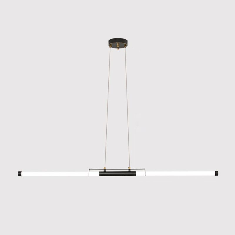 Modern Style Linear Shade Island Pendants 1 Light Metal Pendant Lights for Dining Room