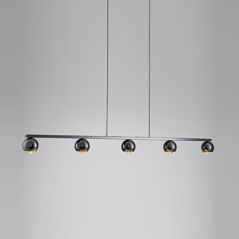 Modern Hanging Light Molecule Island Light Fixture in Black for Dining Room
