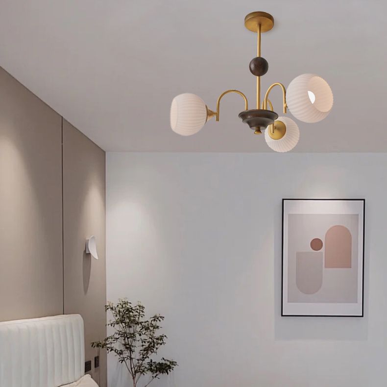 Candelera de globo de vidrio claro colgante de lujo moderno para espacios interiores