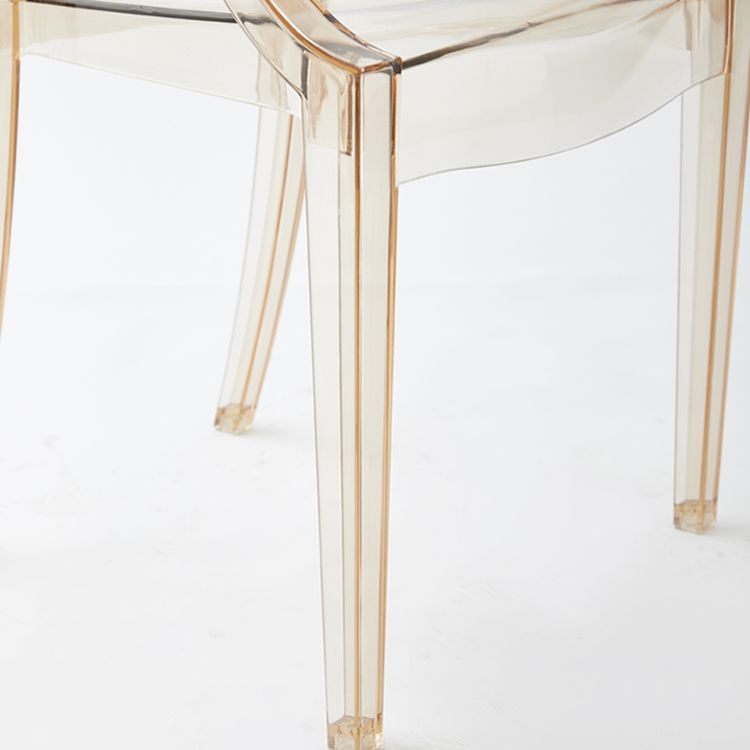Chaise de salle à manger contemporaine en plastique, chaise latérale à dossier ouvert avec 4 pieds pour usage domestique