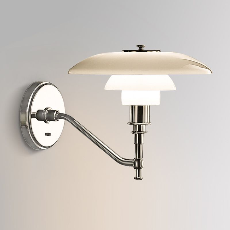 Industrial Glass Wall Lighting Ideas White Shade Wall Lamp for Living Room