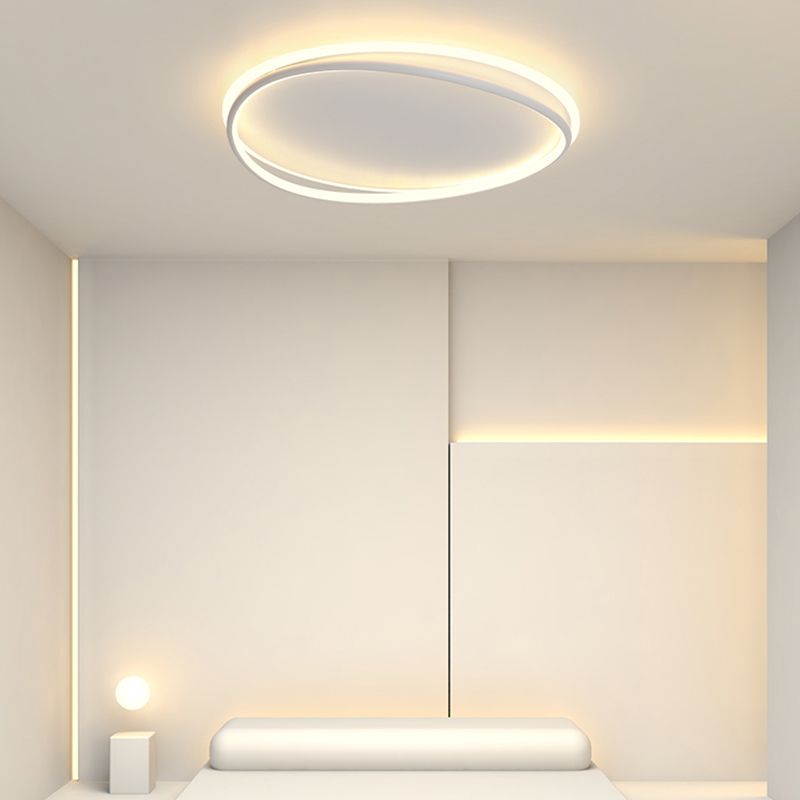 Acrylic LED Linear Ceiling Light in Modern Concise Style Wrought Iron Flush Mount