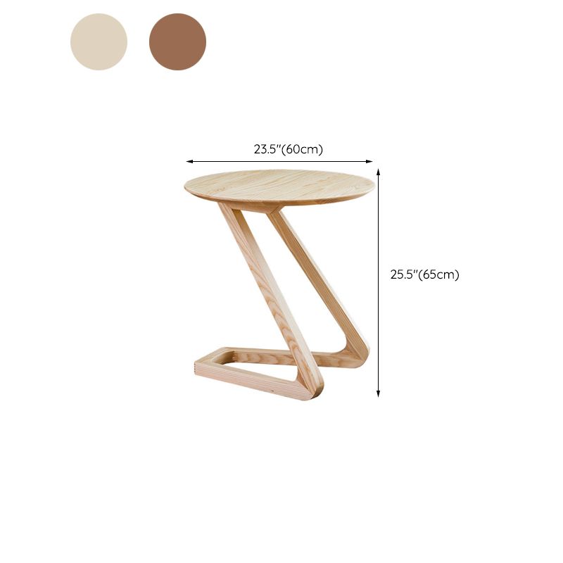 Solid Wood Abstract Table Round Scandinavian Living Room End Table