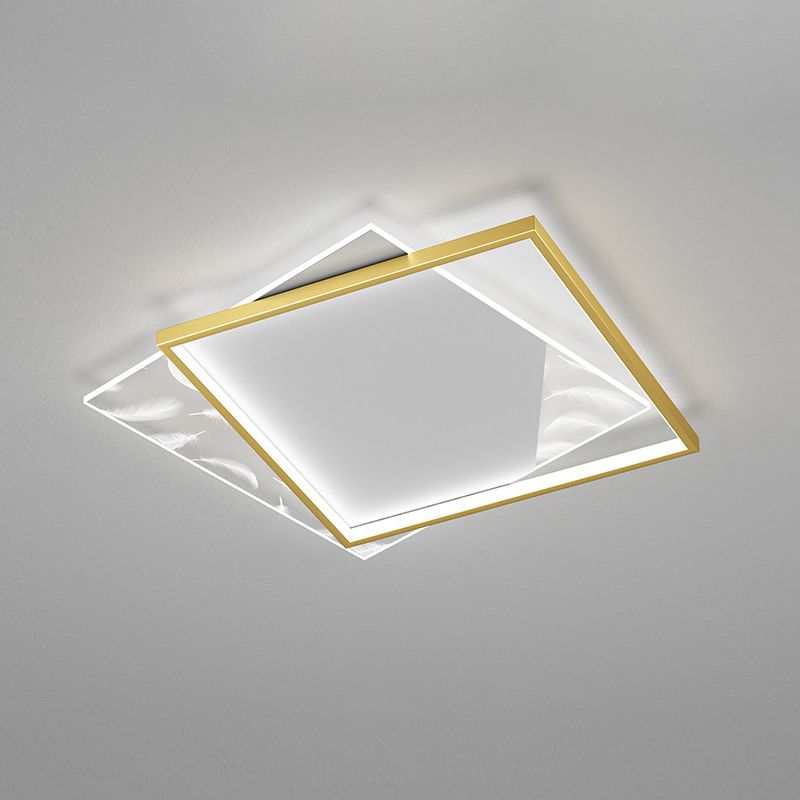 Simplicity Flush Mount Light Feather Pattern Metal Ceiling Light Fixtures