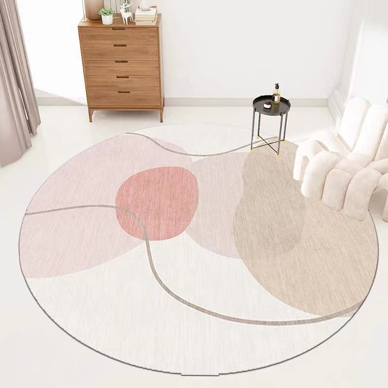 Light Brown Modern Rug Polyester Color Block Rug Washable Rug for Living Room