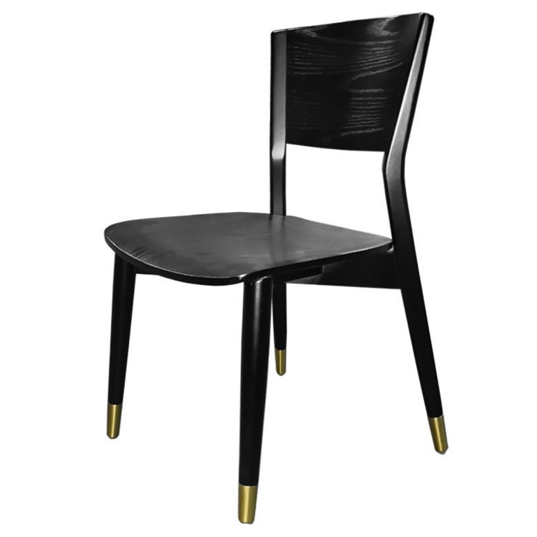 Contemporary Wood Dining Chair Open Back Dining Side Furniture in Matte Finish for Indoor