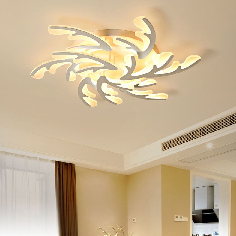 Coral Flush Light Fixtures Simplicity Acrylic Ceiling Light Fixtures for Bedroom