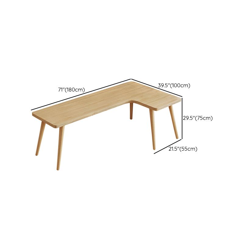 Solid Wood Writing Desk 29.53" Tall Natural Office Desk with Parsons Base