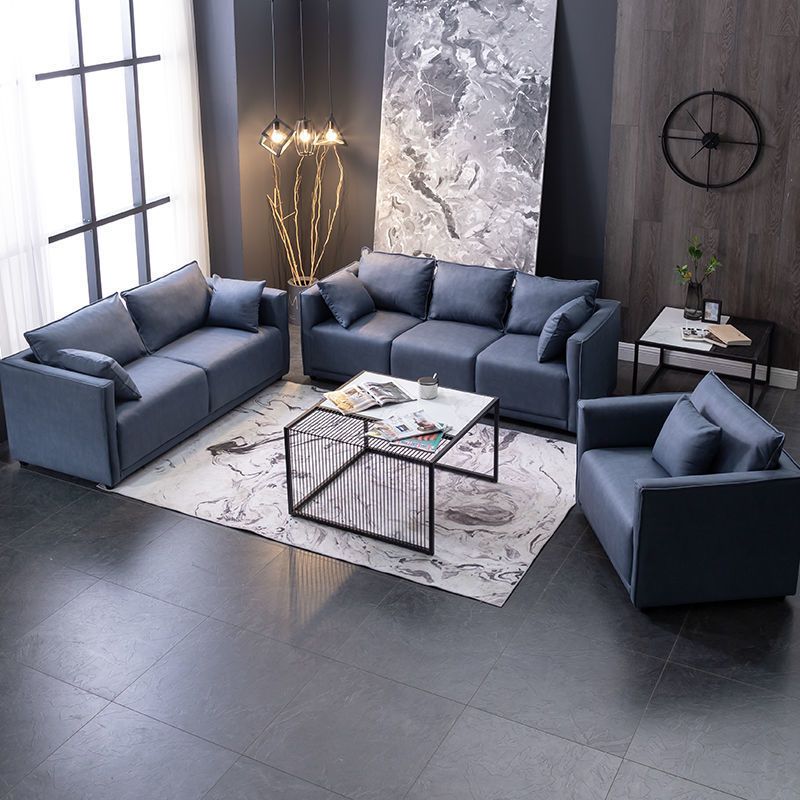 Loose Back 29.5" H Seating Square Arm Contemporary Sofa for Living Room