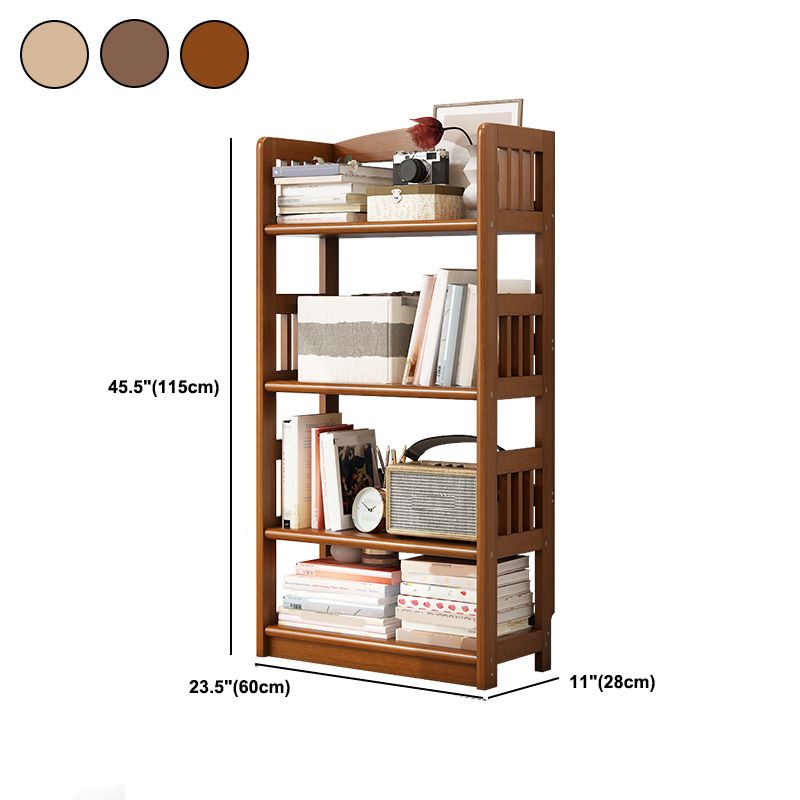 Rectangle Etagere Bookcase Scandinavian Solid Wood Open Back Bookshelf