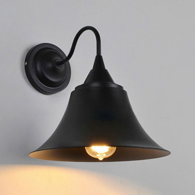1-Light Wall Sconce Industrial Outdoor Sconce Lighting With Metal Shade