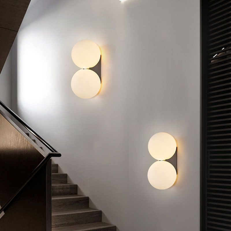 Spherical Wall Light Fixture Minimalist Style Glass Wall Mounted Light for Bedroom