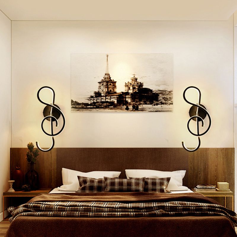Muzieknotitie woonkamer led wandmontage licht acryl acryl moderne stijl muur verlichter armatuur
