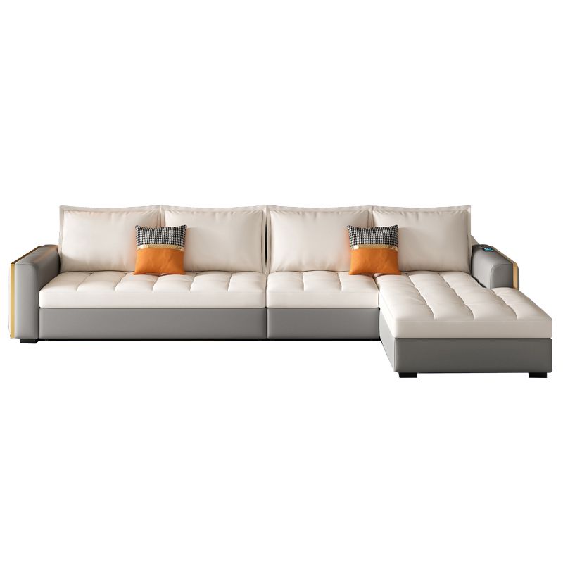 Stain Resistant Sofa Bed USB Charging Convertible Sectional with Storage