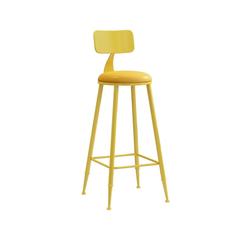 Moderner Barhocker mit Ledersitzen, Metallgestell mit 4 Beinen, bunter Barhocker für das Wohnzimmer