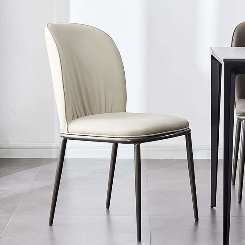 Industrial Style Chair Dining Armless Dining Chairs with Metal Legs for Home