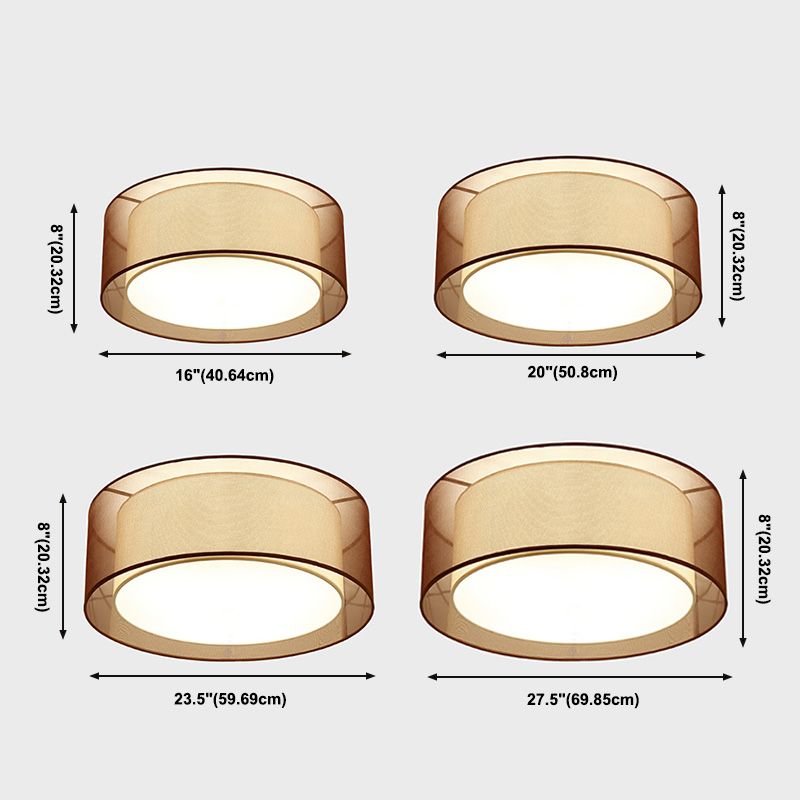 Plafonnier carré/rond en tissu de Style chinois, plafonnier pour salon