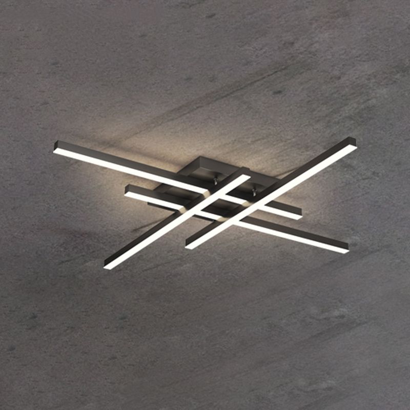 Luz de techo de semi rascillo de LED simple Luz de montaje semi rasgador de tiras con sombra de metal