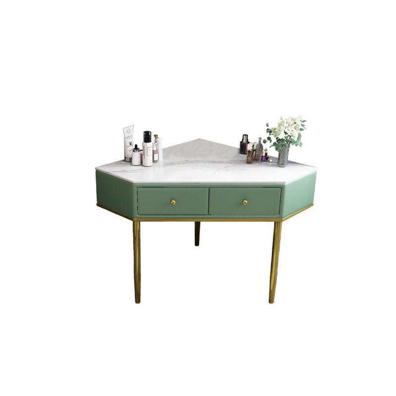 2-Drawers Dressing Table Luxurious Stone Top Vanity Set for Bedroom