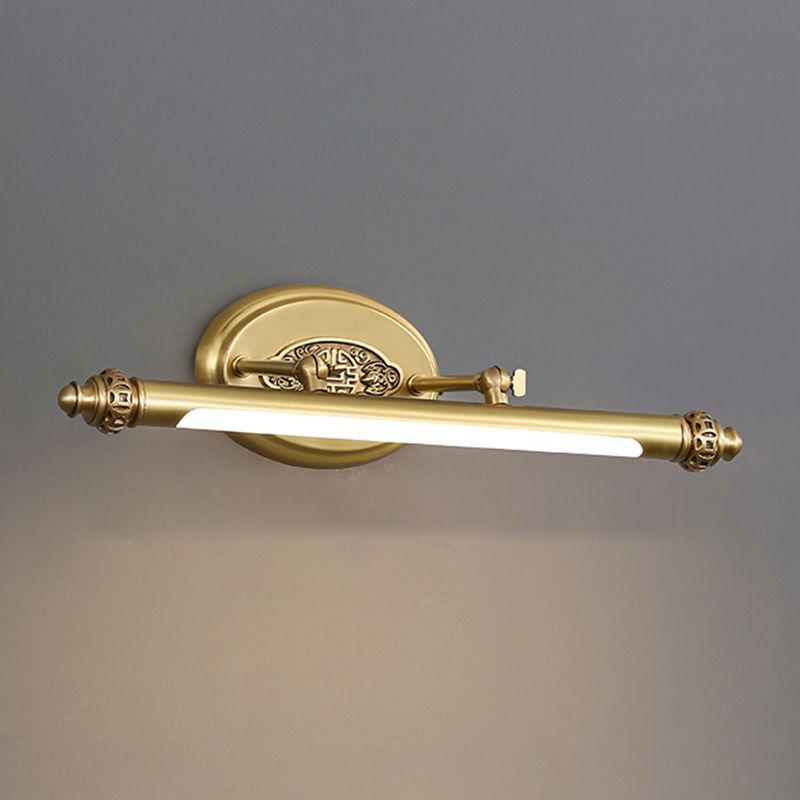 Moderner Stil linearer Waschtischbeleuchtung Metall 1 Light Waschtisch Wandleuchten in Gold