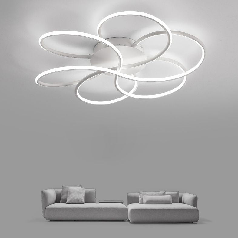 Twist Linear Semi Flush Mount Light Modern Minimalist Metal LED Techo Monte de altura para pasillo