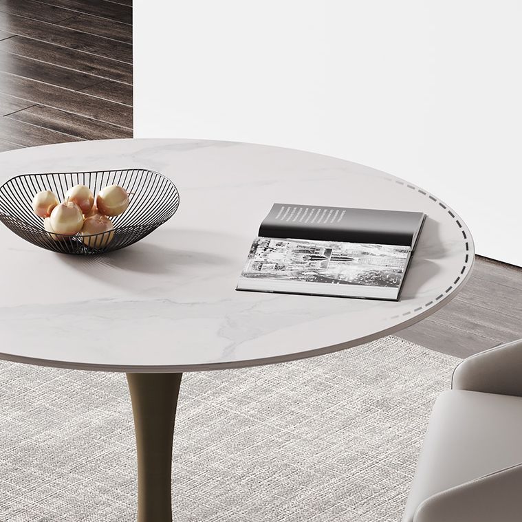 Round Tulip Base Dining Site Table Traditional Luxury Dinette Table for Home