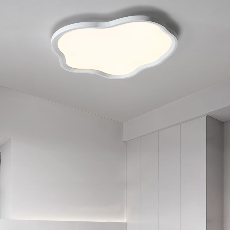 Contemporary 1 - Light Flush Mount Aluminum LED Cloud Shape Flush in White